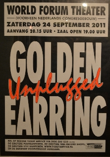 Advert Golden Earring show poster September 24, 2011 Den Haag World Forum Theatre